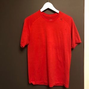 RED short sleeve workout shirt